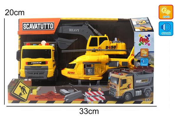 SET 3 AUTOMEZZI SCAVATUTTO MUSIC